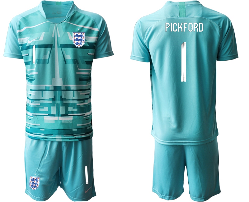 Men 2021 European Cup England blue goalkeeper #1 Soccer Jersey1
